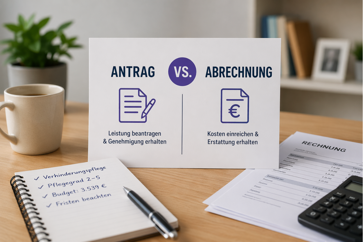 Antrag vs. Abrechnung in der Verhinderungspflege: Der Unterschied einfach erklärt